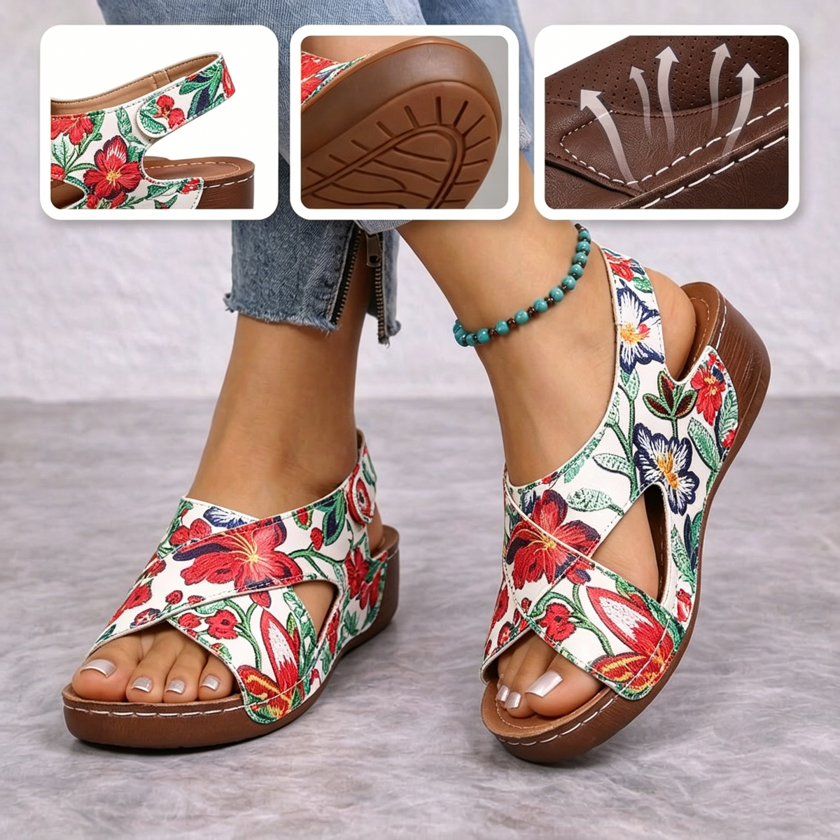 🔥 ¡Oferta por tiempo limitado: 50% de descuento! Sandalias ortopédicas de verano: diseñadas ergonómicamente para brindar comodidad, transpirabilidad y alivio del dolor ✅