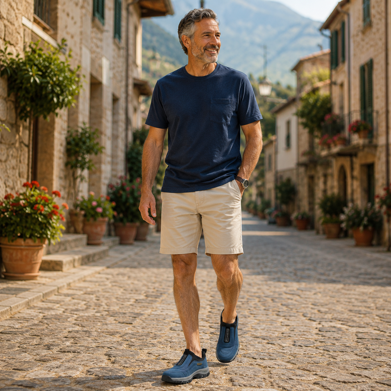 🎁 Oferta especial: 50% 🎁 Zapatos ortopédicos para caminar para hombre — Zapatos de gamuza cosidos a mano 👟 Impermeables y antideslizantes ✅ Soporte para el arco — Caminar cómodamente.