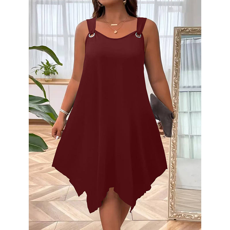 50% Kedvezmény 🏷️Női ujjatlan ruha aszimmetrikus szegéllyel👗💫✨