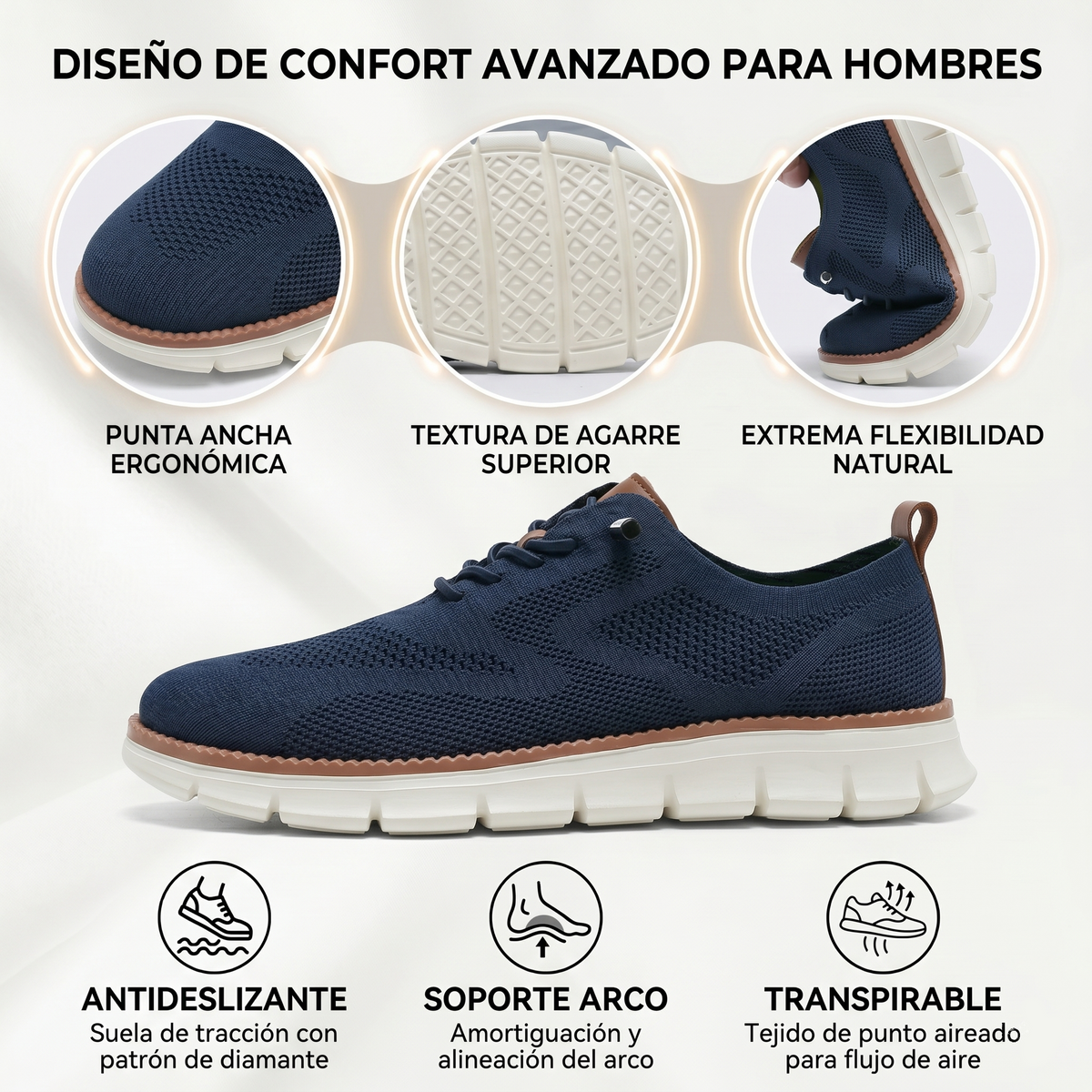 🔥 Oferta especial de hoy: ¡50% de descuento! ⏰ ¡Mocasines transpirables y antideslizantes! Con soporte de arco y entresuela acolchada, di adiós al dolor de pies.