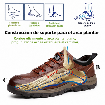 🐂 Zapatos de piel de becerro para hombre, cosidos a mano en Australia 👞 Diseño ergonómico para poner y quitar fácilmente ✅ Totalmente correctivos: impermeables y antideslizantes