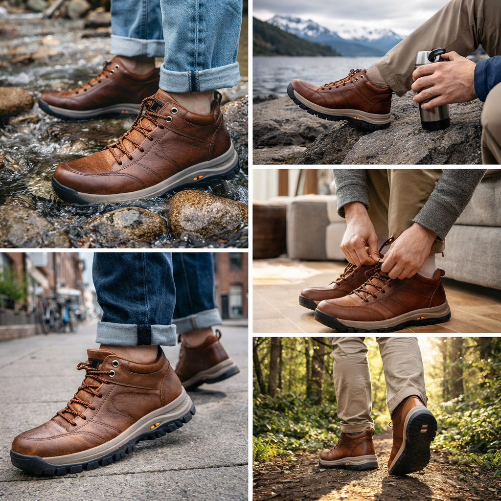 🎁Oferta por tiempo limitado: 30% de descuento🔴Zapatos de cuero de alta calidad🦶Alivian el dolor de pies y la fascitis plantar - Impermeables y antideslizantes✅Disponibles en varias tallas