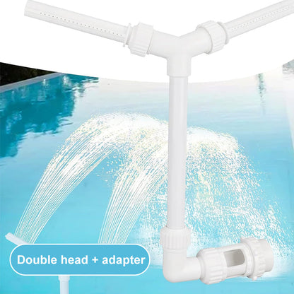 Medencei szökőkút-szórófej változtatható vízsugárral és hűsítő köddel – PVC, gyors telepítés 💧✨