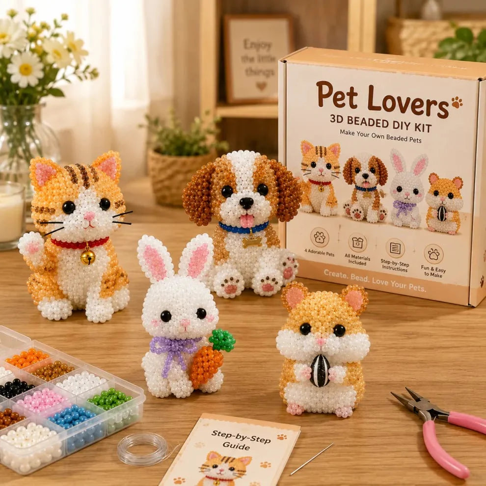 🏆Ideiglenes akció 🧵Bébi állatok kézműves készlet 3D gyöngyökkel