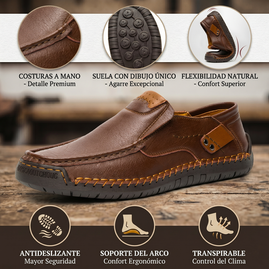Mocasines de Cuero Premium - Comodidad y Estilo-Diseño ergonómico con soporte de arco, impermeables y antideslizantes. 🔥 ¡50% de descuento por tiempo limitado!