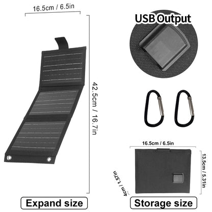 Hordozható napelem – Összecsukható, USB-töltéssel, időjárásálló☀️🔋🌧️
