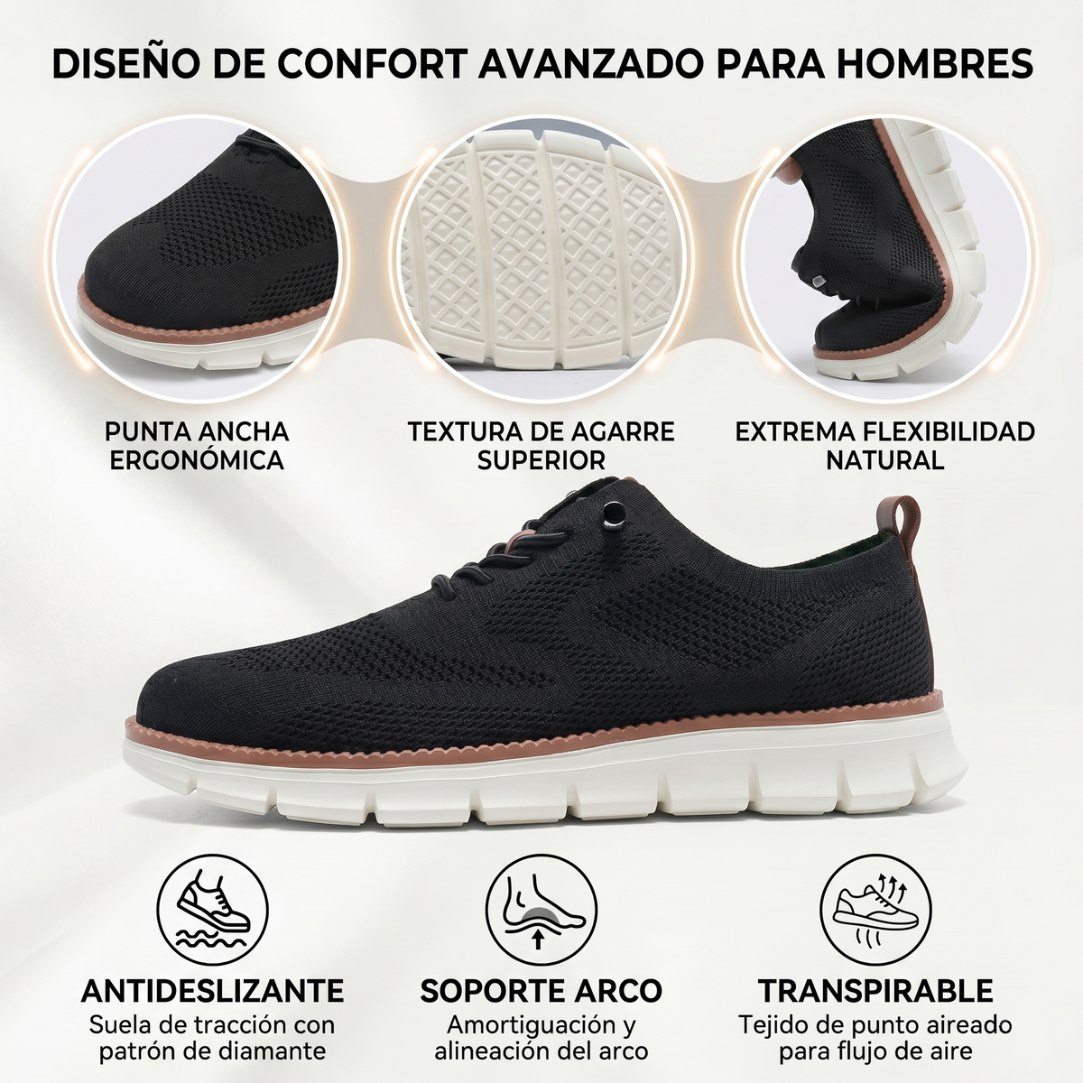 🔥 Oferta especial de hoy: ¡50% de descuento! ⏰ ¡Mocasines transpirables y antideslizantes! Con soporte de arco y entresuela acolchada, di adiós al dolor de pies.