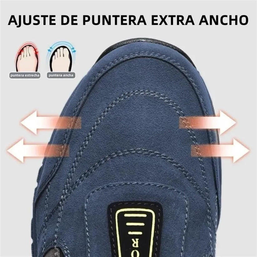 🎁 Oferta especial: 50% 🎁 Zapatos ortopédicos para caminar para hombre — Zapatos de gamuza cosidos a mano 👟 Impermeables y antideslizantes ✅ Soporte para el arco — Caminar cómodamente.