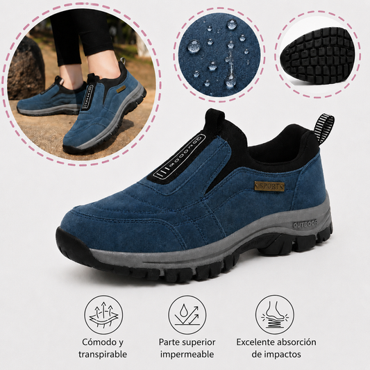 🎁 Oferta especial: 50% 🎁 Zapatos ortopédicos para caminar para hombre — Zapatos de gamuza cosidos a mano 👟 Impermeables y antideslizantes ✅ Soporte para el arco — Caminar cómodamente.