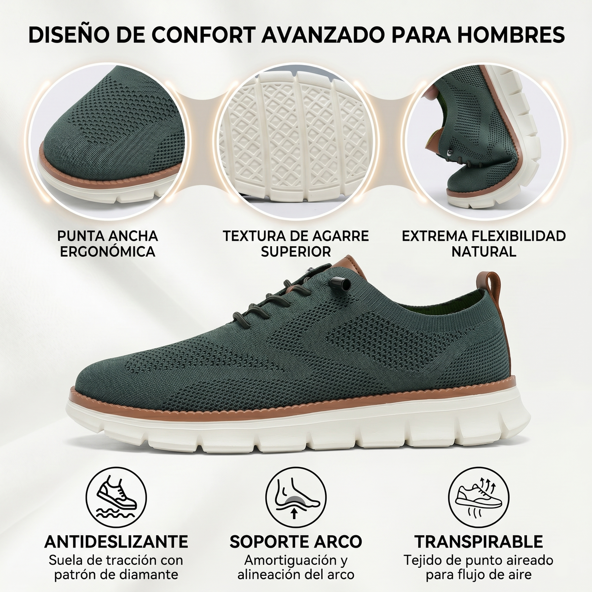 🔥 Oferta especial de hoy: ¡50% de descuento! ⏰ ¡Mocasines transpirables y antideslizantes! Con soporte de arco y entresuela acolchada, di adiós al dolor de pies.