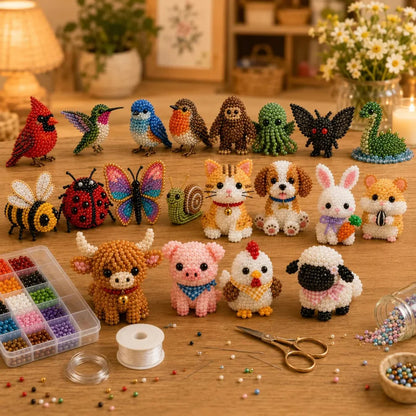 🏆Ideiglenes akció 🧵Bébi állatok kézműves készlet 3D gyöngyökkel