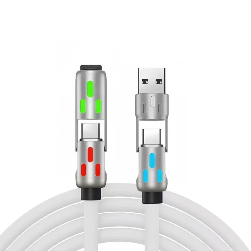 🌈 Univerzális RGB 4-az-1-ben gyors töltőkábel