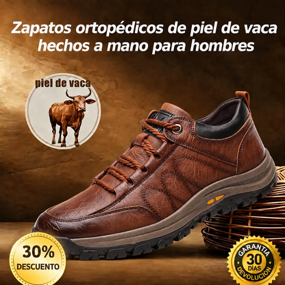 🐂 Zapatos de piel de becerro para hombre, cosidos a mano en Australia 👞 Diseño ergonómico para poner y quitar fácilmente ✅ Totalmente correctivos: impermeables y antideslizantes
