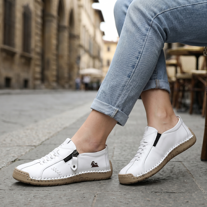 Mocasines de Piel con Cremallera para Mujer, Zapatos Cómodos Ergonómicos, Calzado Casual para Caminar Sin Cordones