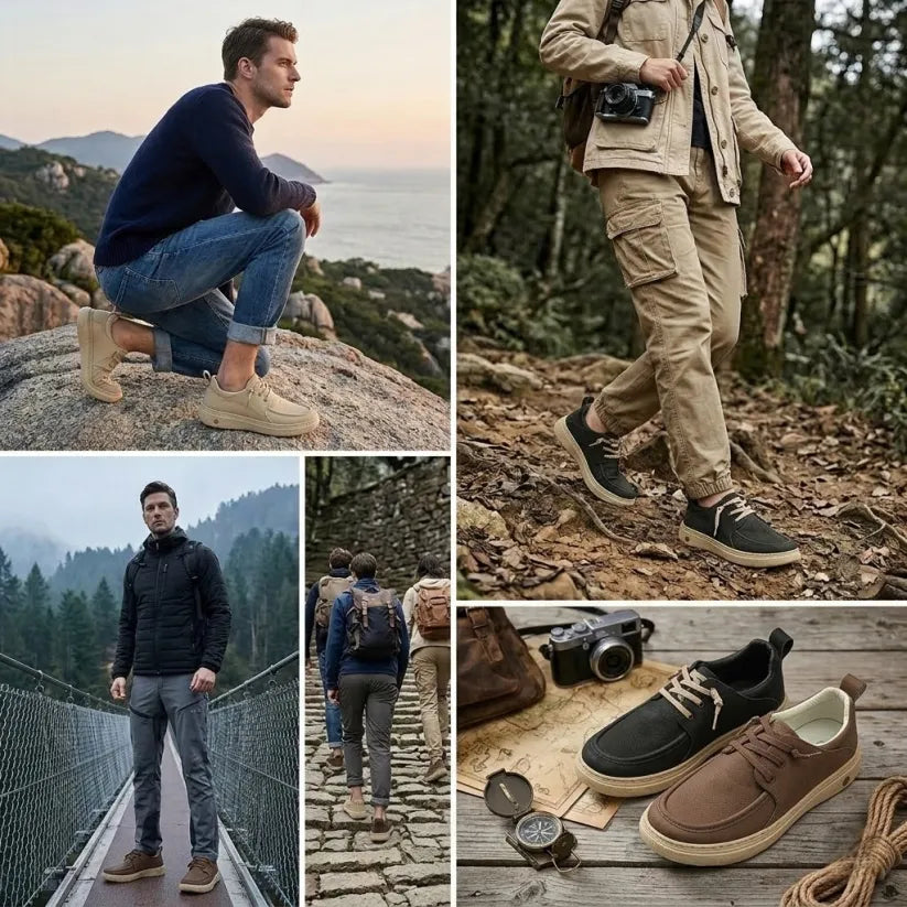 🎉 ¡50% de descuento hoy, termina pronto! 🐂 Zapatos ortopédicos para hombre, hechos a mano con auténtica piel de vaca australiana 👞 Soporte para el arco del pie - Impermeables y antideslizantes ✅ Cómodos para caminar