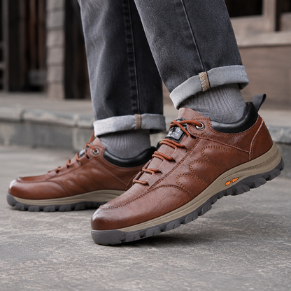 🐂 Zapatos de piel de becerro para hombre, cosidos a mano en Australia 👞 Diseño ergonómico para poner y quitar fácilmente ✅ Totalmente correctivos: impermeables y antideslizantes