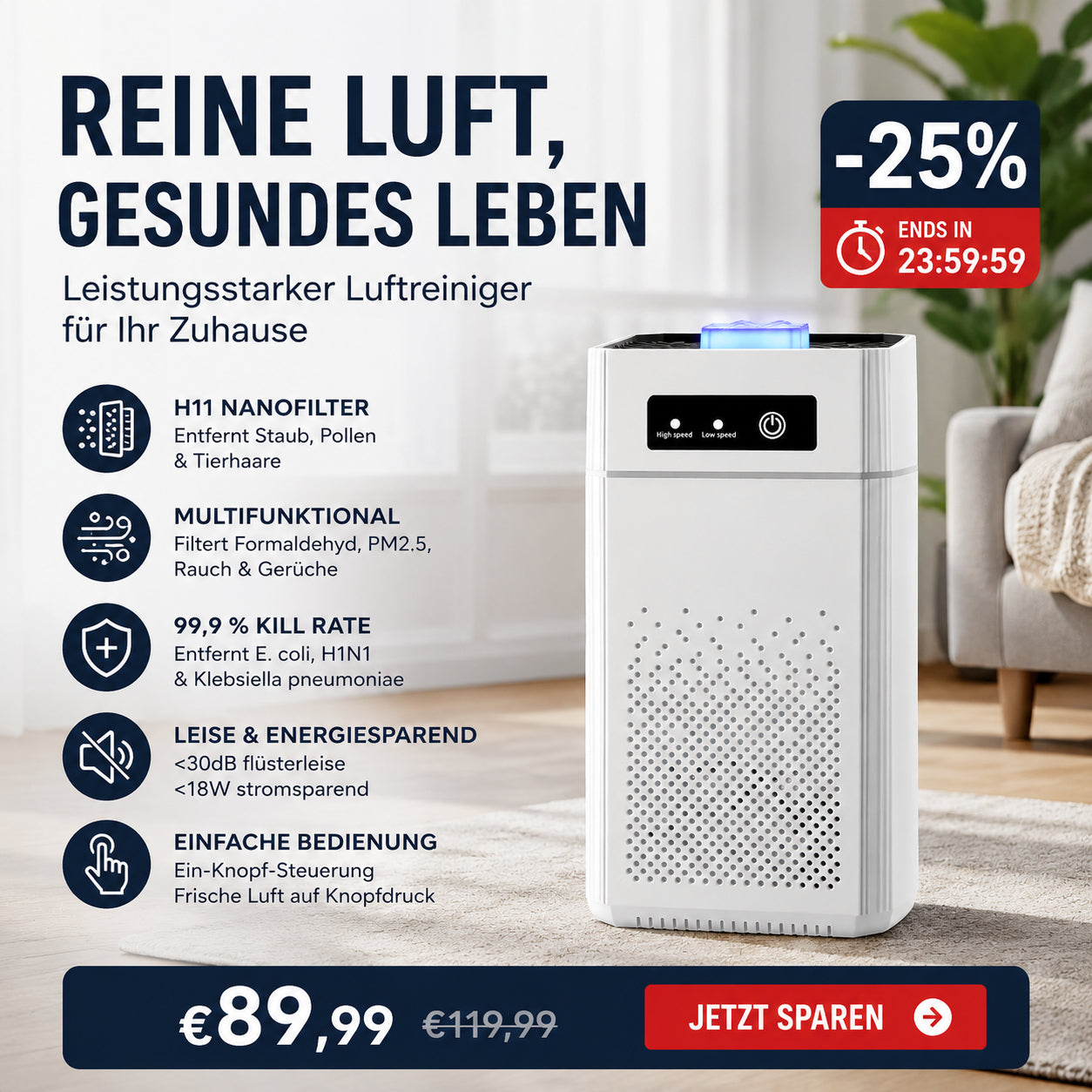 🌞Légtisztító otthoni használatra❄️