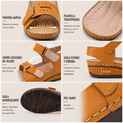 🔥50% de descuento hoy - ¡No te lo pierdas! Sandalias ortopédicas de verano, diseño ergonómico ✅Alivian el dolor, cómodas y transpirables, ajustables con cierre de velcro✅
