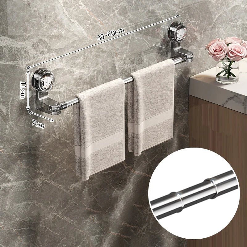 Praktikus, állítható törülközőtartó tapadókoronggal 🧺🚿🔧