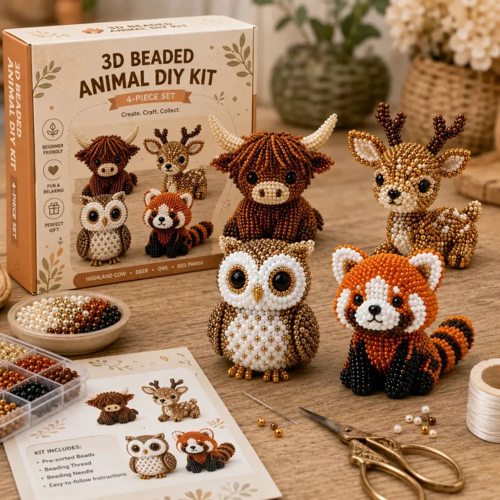 🏆Ideiglenes akció 🧵Bébi állatok kézműves készlet 3D gyöngyökkel