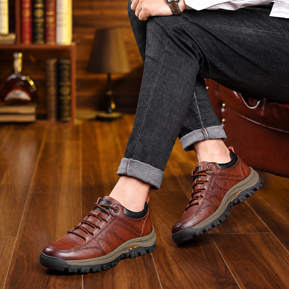 🐂 Zapatos de piel de becerro para hombre, cosidos a mano en Australia 👞 Diseño ergonómico para poner y quitar fácilmente ✅ Totalmente correctivos: impermeables y antideslizantes