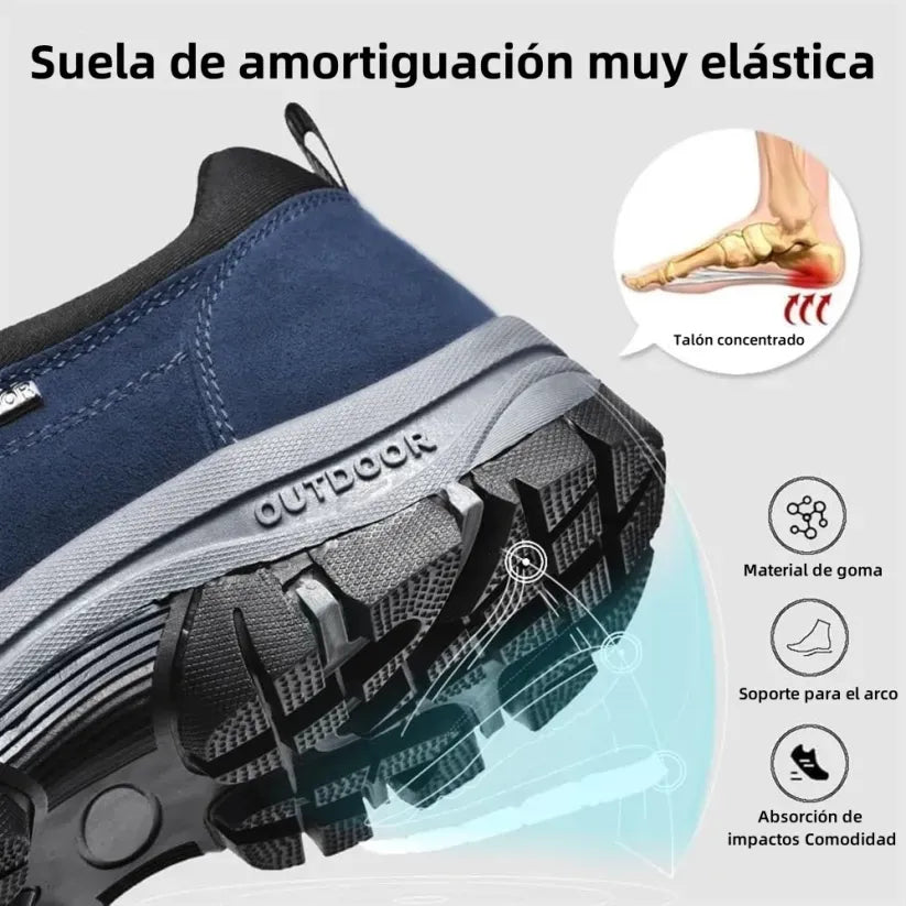 🎁 Oferta especial: 50% 🎁 Zapatos ortopédicos para caminar para hombre — Zapatos de gamuza cosidos a mano 👟 Impermeables y antideslizantes ✅ Soporte para el arco — Caminar cómodamente.