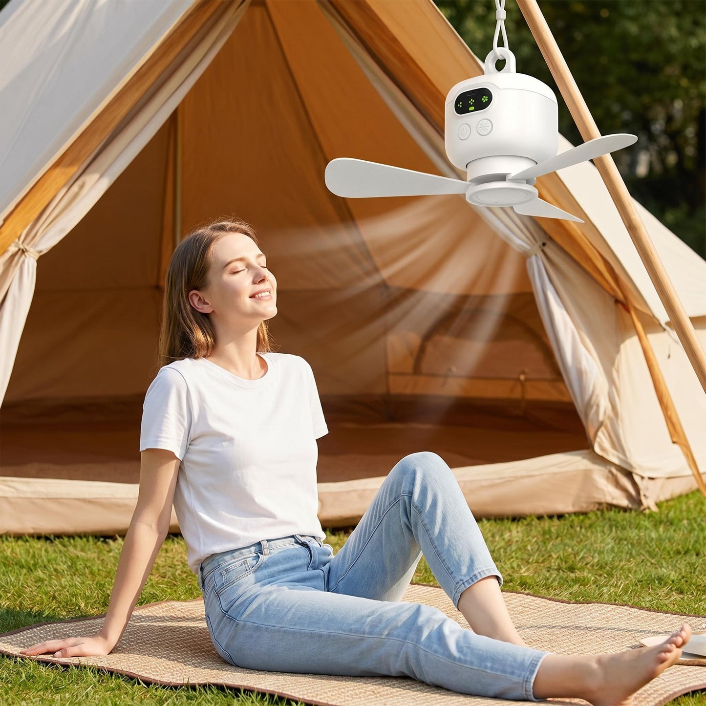 🔥Újratölthető mennyezeti ventilátor LED-es világítással