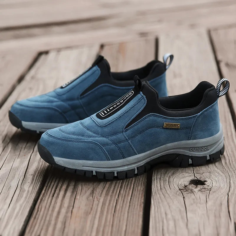 🎁 Oferta especial: 50% 🎁 Zapatos ortopédicos para caminar para hombre — Zapatos de gamuza cosidos a mano 👟 Impermeables y antideslizantes ✅ Soporte para el arco — Caminar cómodamente.