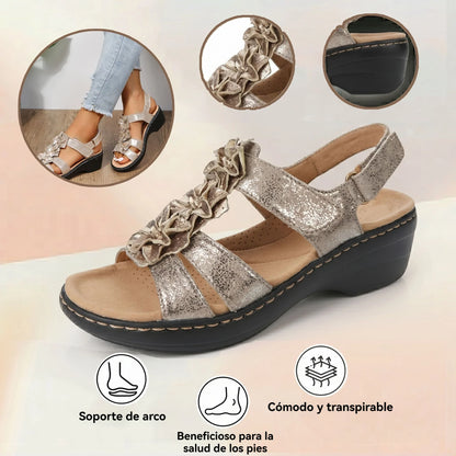 🔥 Sandalias ortopédicas de verano para mujer: soporte para el arco, tacón plano, ideales para quienes sufren de fascitis plantar. Fáciles, cómodas y sin dolor en cada paso ✅