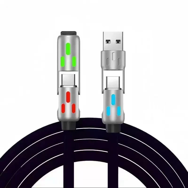 🌈 Univerzális RGB 4-az-1-ben gyors töltőkábel