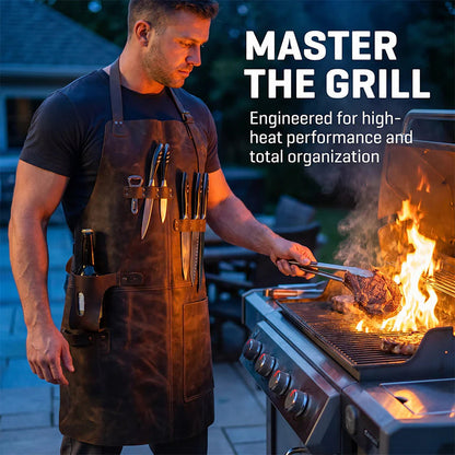 🧰✨Handcrafted leather apron – waterproof, with multiple pockets, extremely durable 🔥