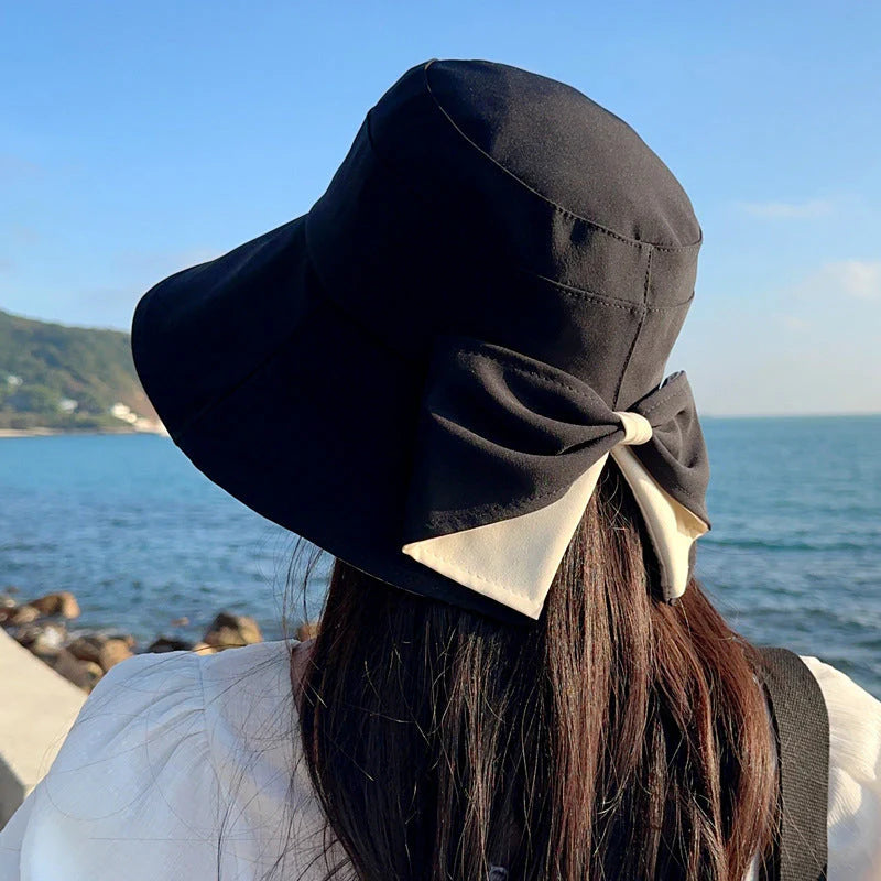 🌞👒 Védje arcát és nyakát a naptól – Női széles karimájú, összehajtható napkalap masnival – Utánvétes