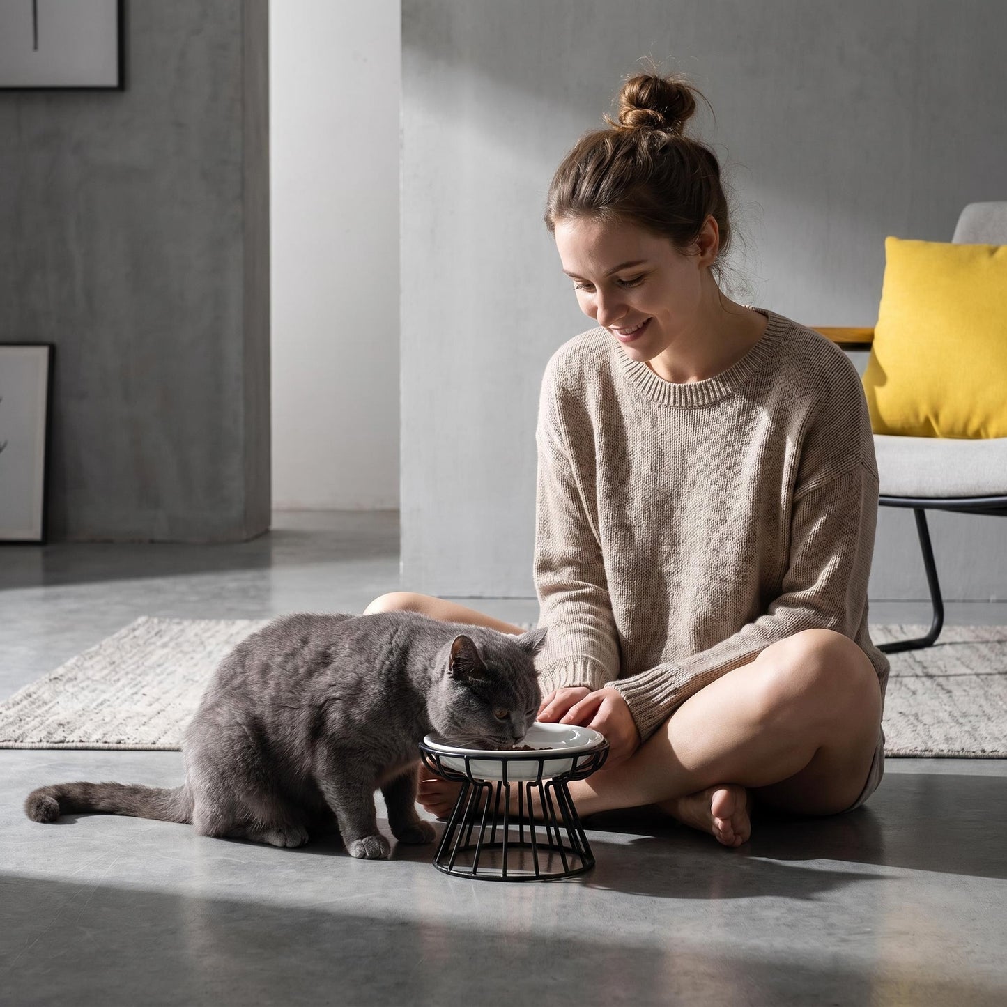 🐱 Kerámia macskatál magas vasállvánnyal – Kényelmes és egészséges étkezés a szőrös barátodnak! 🍽️