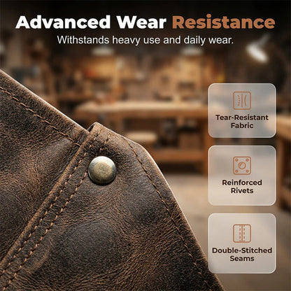 🧰✨Handcrafted leather apron – waterproof, with multiple pockets, extremely durable 🔥