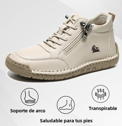 (🔥 50% de descuento - ¡No te lo pierdas!) Zapatos de piel de becerro seleccionados - Zapatos ortopédicos - 👞 - Duraderos, antideslizantes e impermeables (soporte de arco, alivio del dolor, unisex)