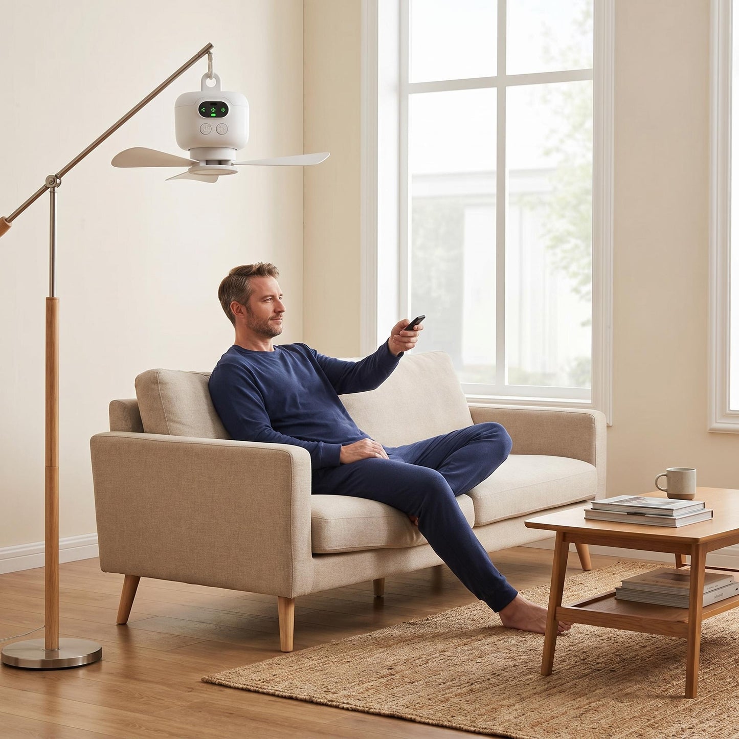 🔥Újratölthető mennyezeti ventilátor LED-es világítással