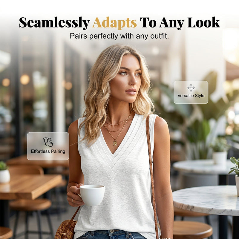 50% Kedvezmény 🏷️Női ujjatlan, V-nyakú póló👚✨