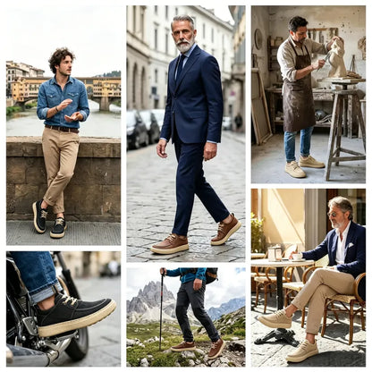 🎉 ¡50% de descuento hoy, termina pronto! 🐂 Zapatos ortopédicos para hombre, hechos a mano con auténtica piel de vaca australiana 👞 Soporte para el arco del pie - Impermeables y antideslizantes ✅ Cómodos para caminar